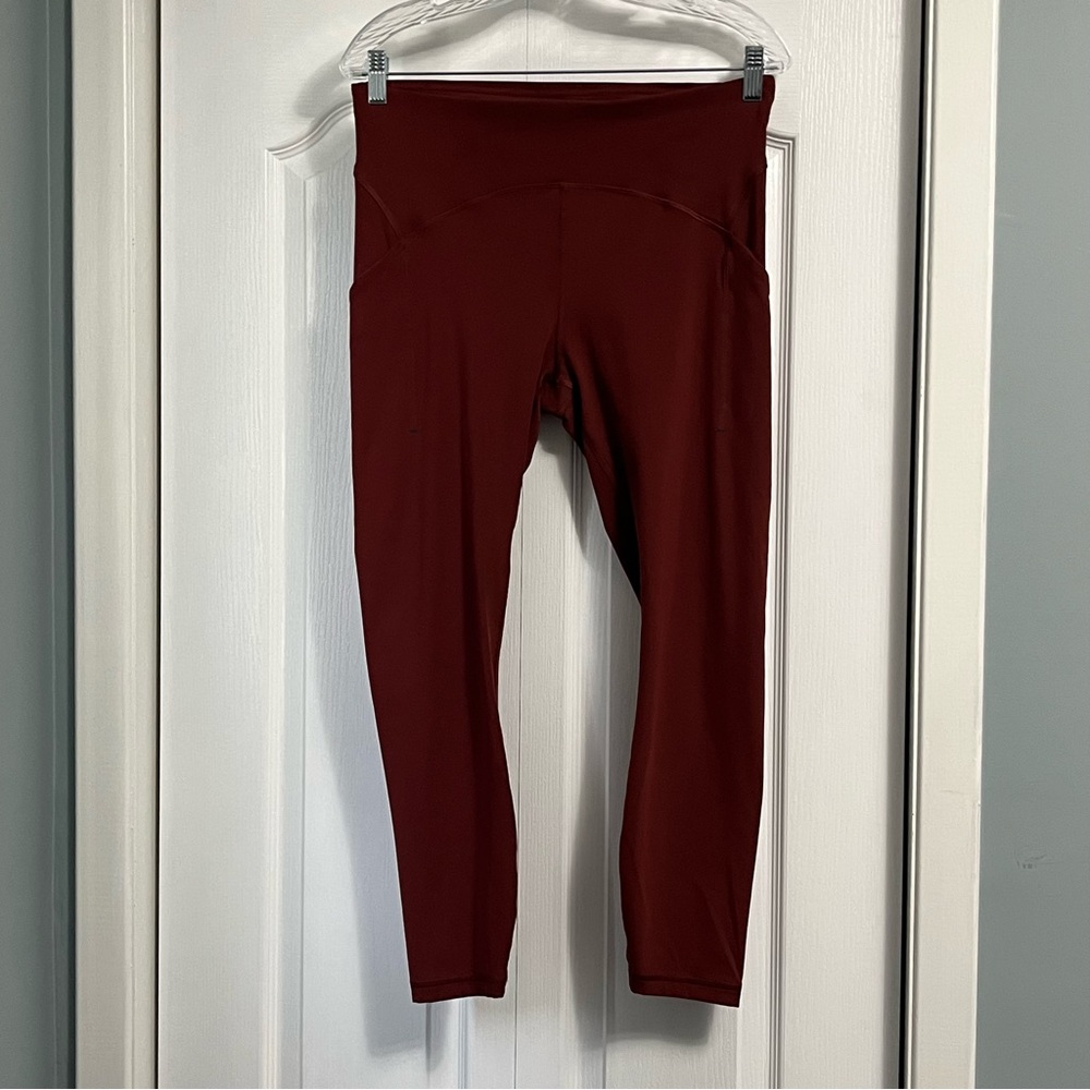 LULULEMON Power Thru High-Rise Tights, Date Brown Women’s size 12 leggings